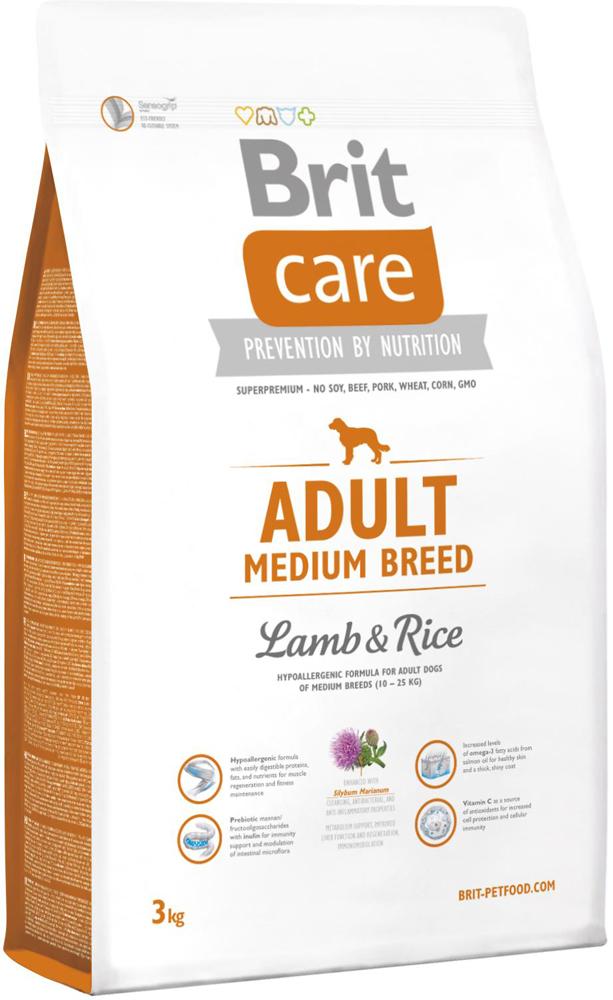 Brit Care (Брит Кеа) Adult Medium Breed (3 кг) корм для взрослых собак средних пород с ягненком и рисом
